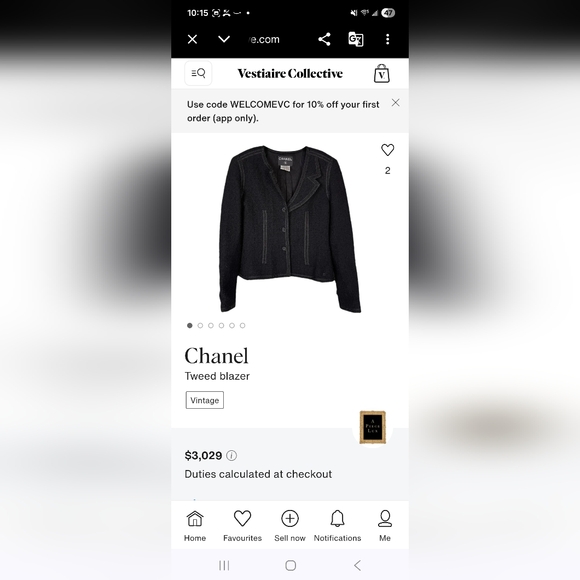 Chanel Black Tweed Women's Jacket 44 - Picture 5 of 5